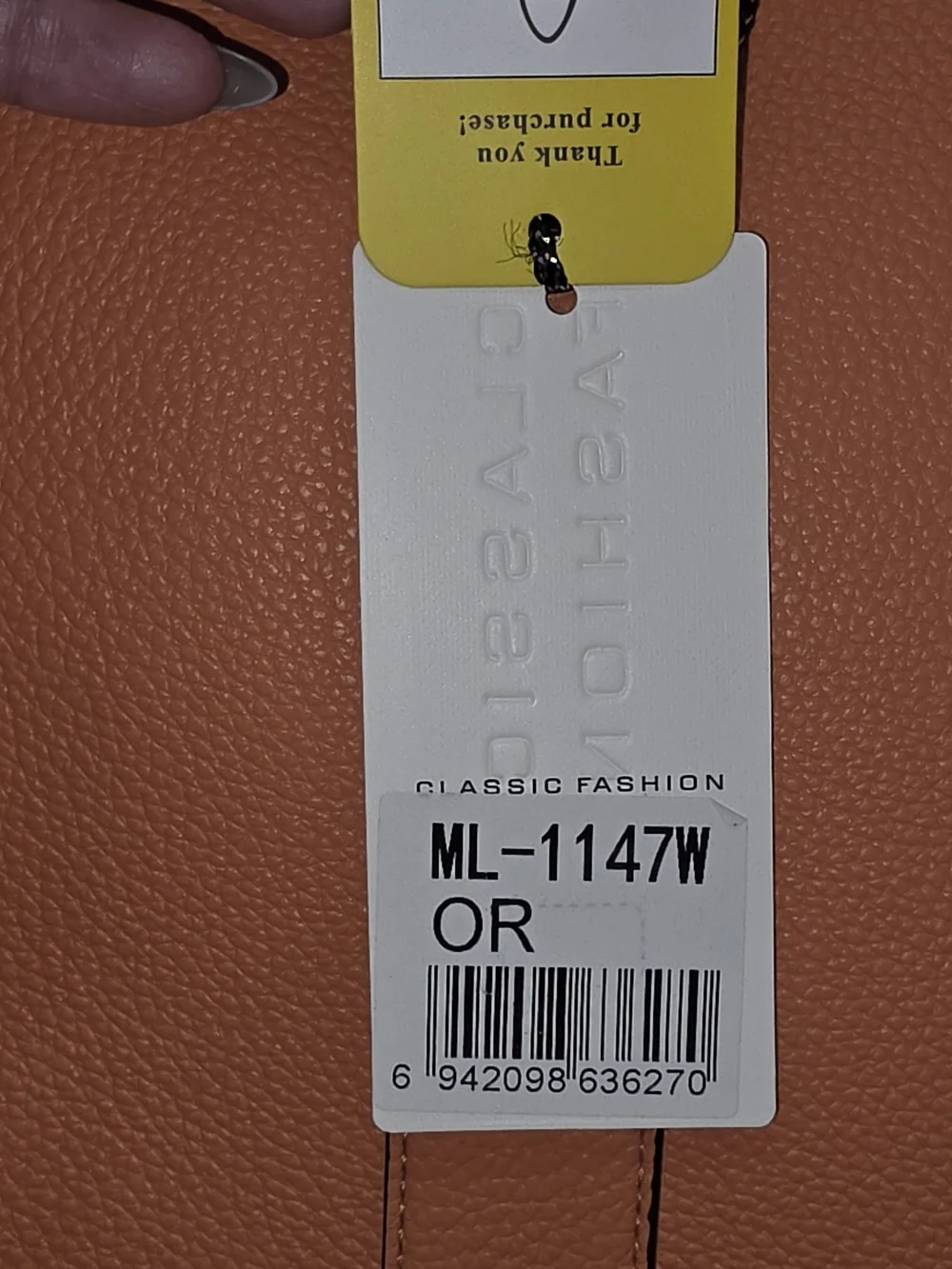 Orange Shearling Trim "The Tote Bag" with Detachable Wallet - Picture 2 of 11